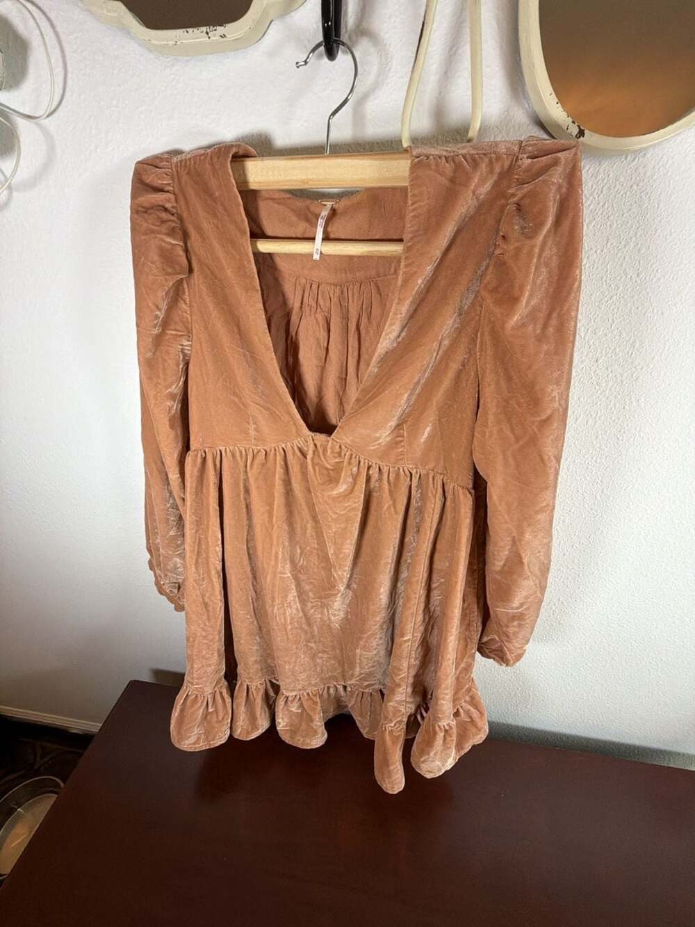 Free People Estella Velvet Mini Dress Size XS Pink